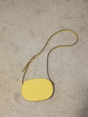 Michael Kors Yellow Oval Jet Set Travel Bag
